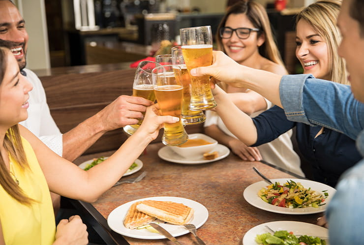 People Dringing in a Restaurant