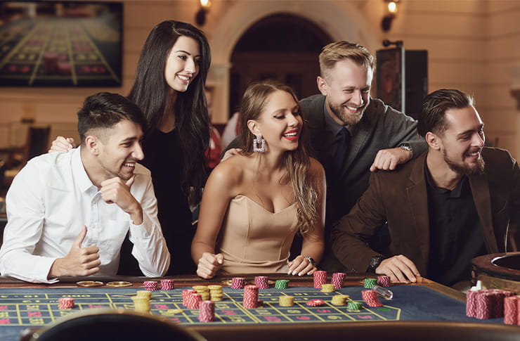People Playing on a Table a Casino