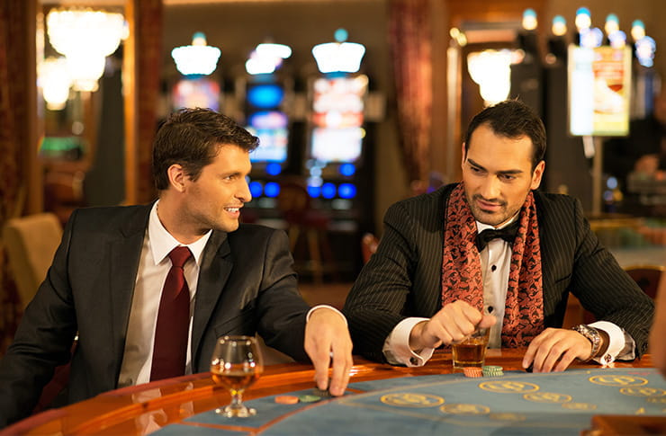 Two Man Playing on a Casino Table