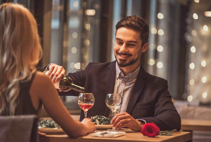 A Couple Eating at Harrahs Restaurant