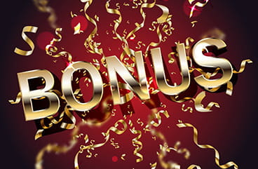 Golden Bonus Sign Over a Red Background