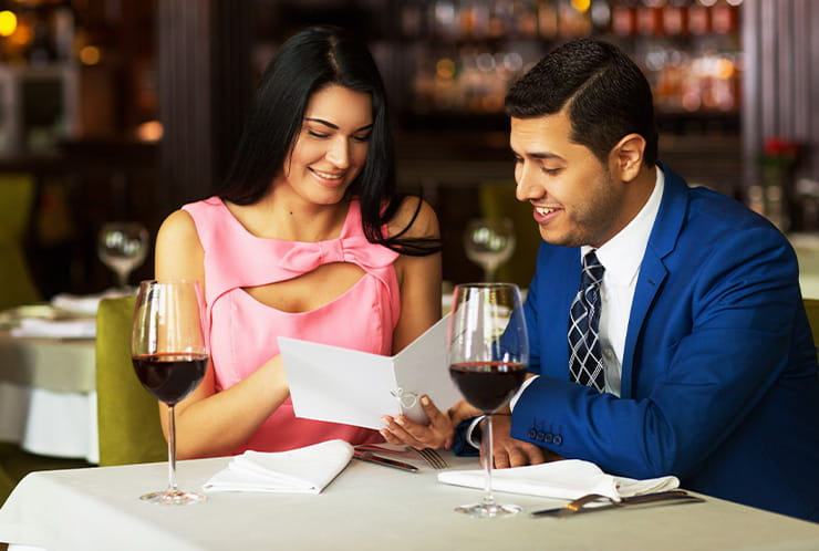 A Couple at a Lucky Bear Restaurant