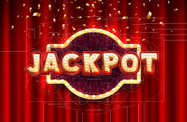 Jackpot Sign in Golden and Red